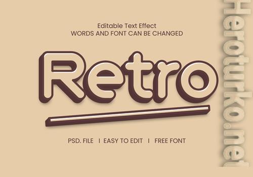 Retro text effect psd