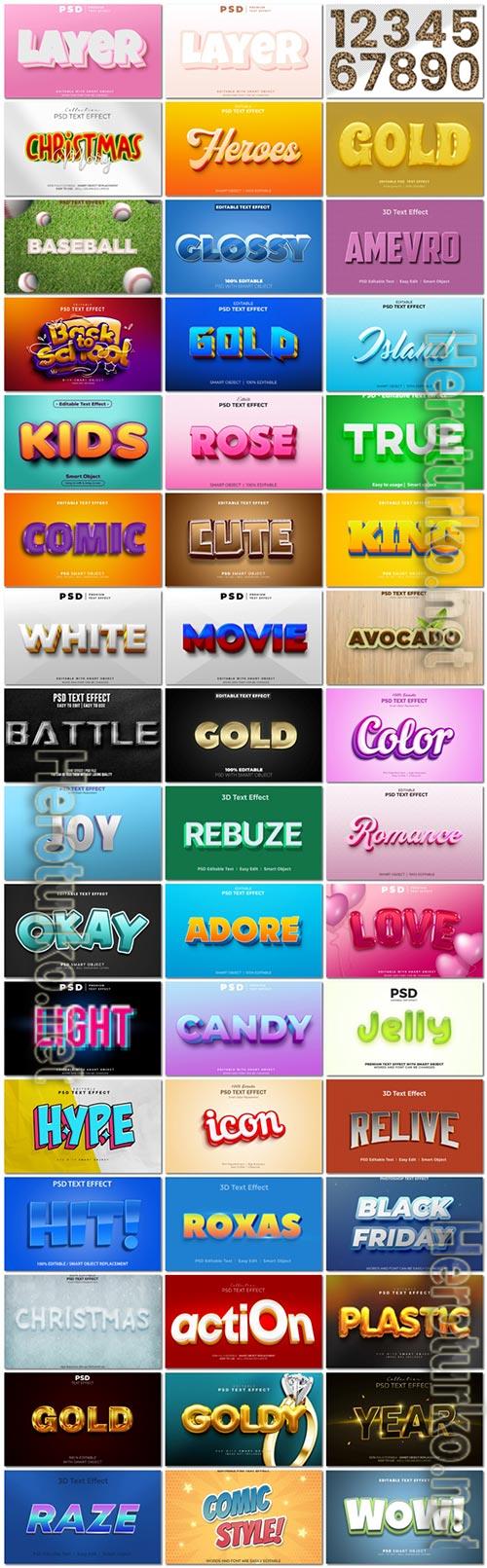 Bundle 3d text style effect in psd vol 4 Bundle 3d text style effect in psd vol 4