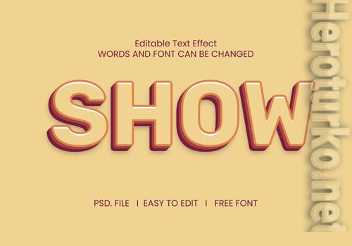 Show text effect psd