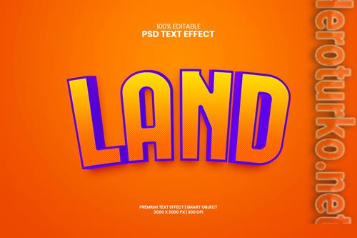 Land editable 3d psd premium text effect Land editable 3d psd premium text effect