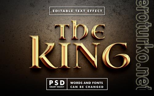 The king text effect premium psd with smart object The king text effect premium psd with smart object