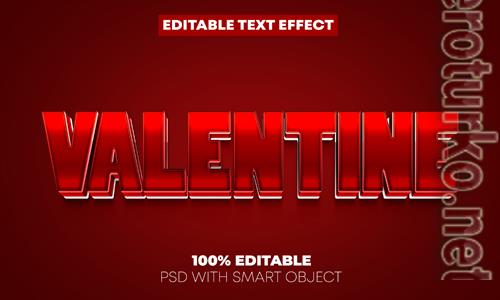 Valentine text effect psd
