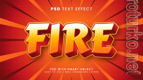 Fire 3d editable text effect with flame and hot font style psd