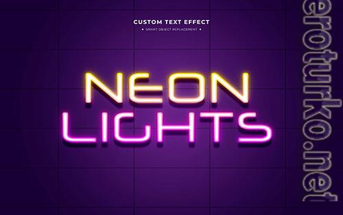 Colorful neon text effect psd