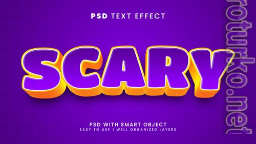 Scary 3d editable text effect with cartoon and comic font style psd Scary 3d editable text effect with cartoon and comic font style psd