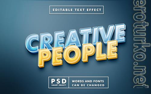 Creative people 3d text effect editable text effect premium psd with smart object Creative people 3d text effect editable text effect premium psd with smart object