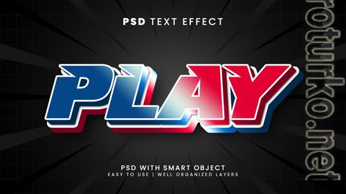 Play gamer 3d editable text effect with esport and stream font style psd