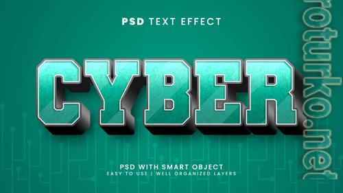 Cyber editable text effect with future and fiction font style psd