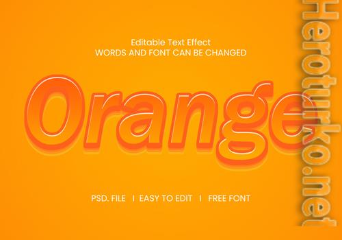 Orange text effect psd