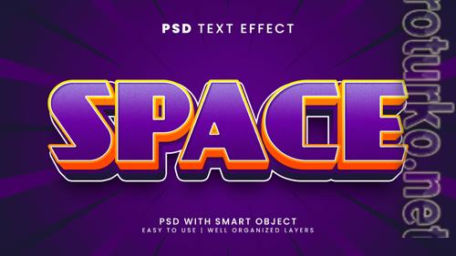 Space editable text effect with alien and ufo font style psd