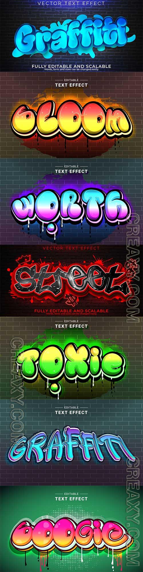 Graffiti street text effect vector