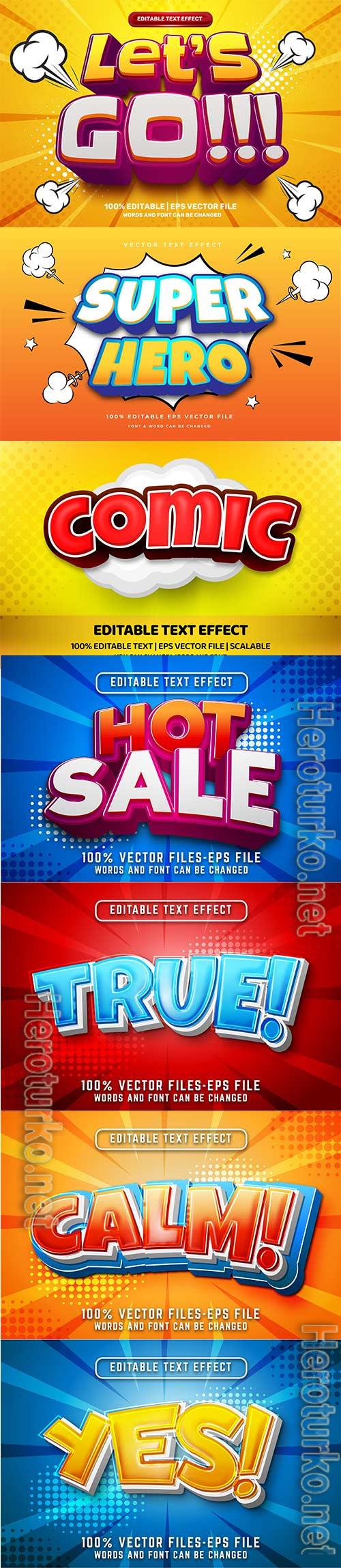 Comic style text effect editable
