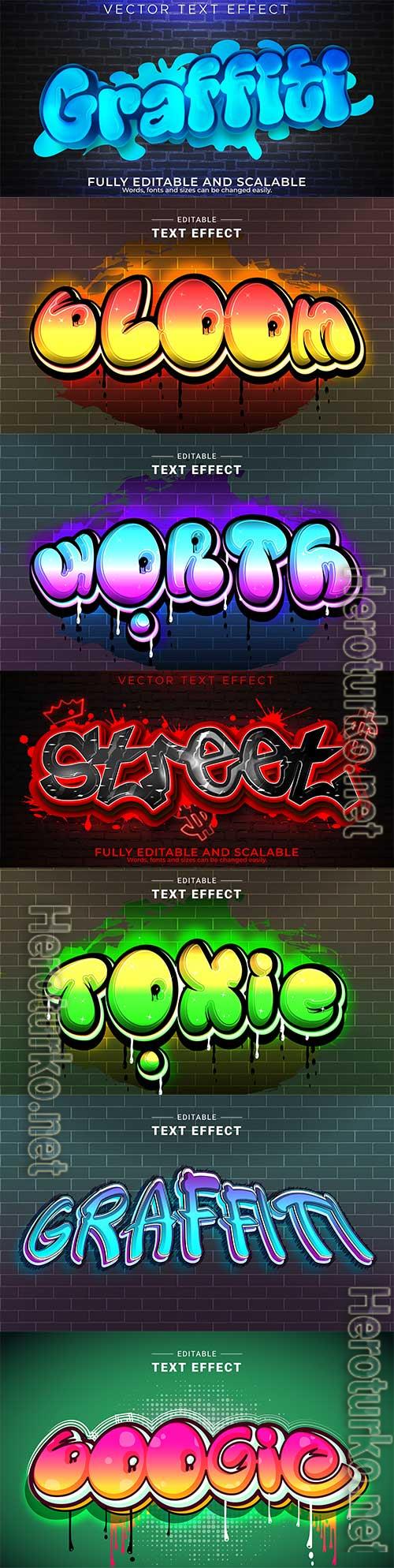 Graffiti street text effect vector Graffiti street text effect vector
