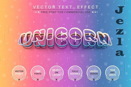 Bend Unicorn - Editable Text Effect - 6814209