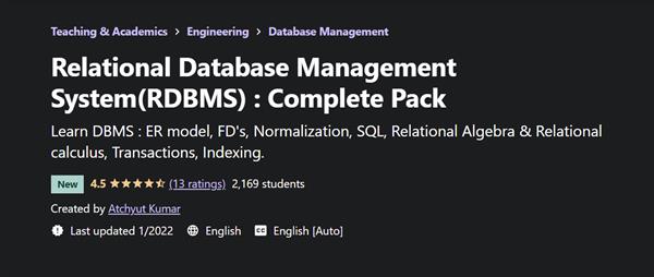 Atchyut Kumar - Relational Database Management System(RDBMS)