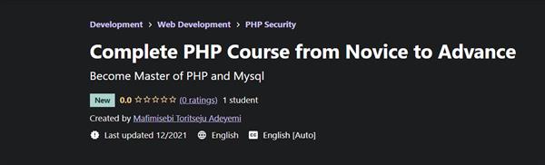 Udemy – Complete PHP Course from Novice to Advance