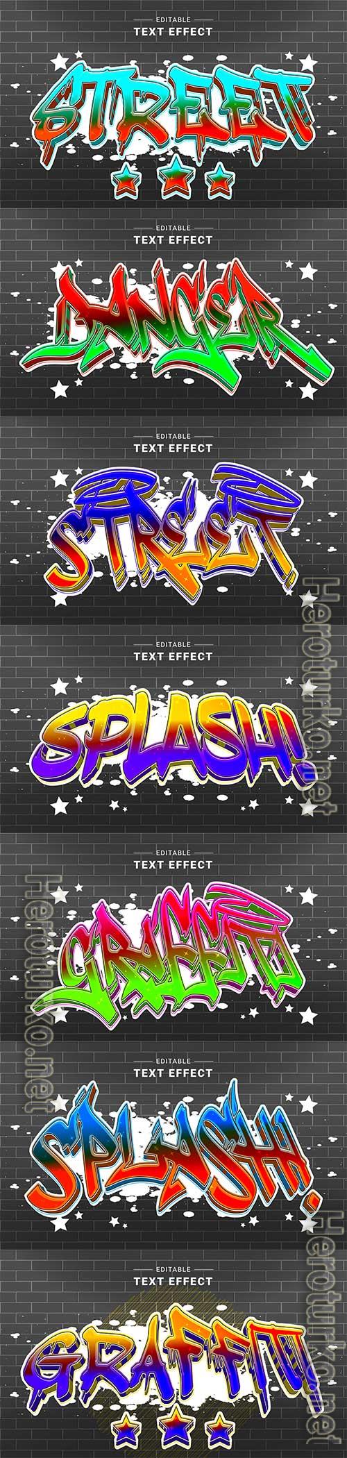 Graffiti text effect editable spray street text style