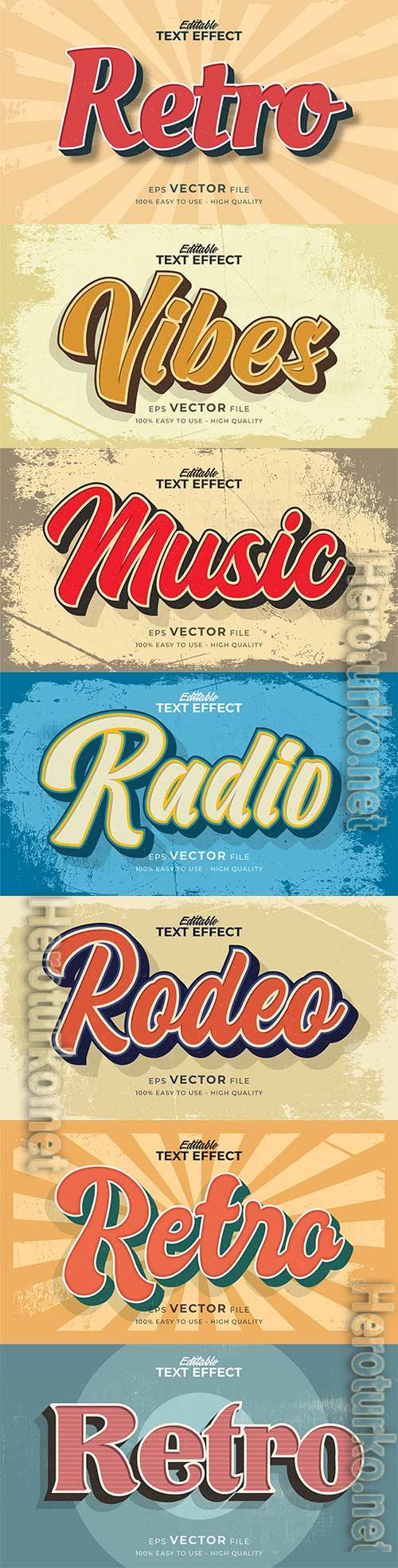 Retro style text effect editable