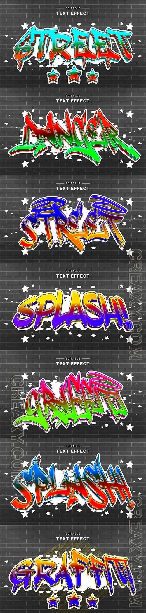 Graffiti text effect editable spray street text style