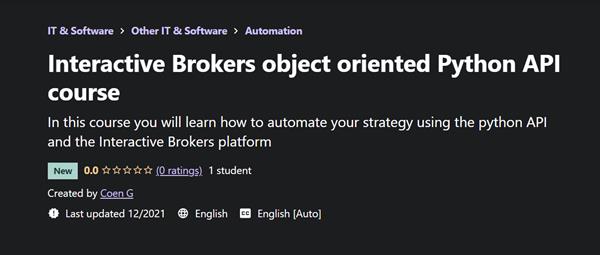 Interactive Brokers Object Oriented Python API Course Video