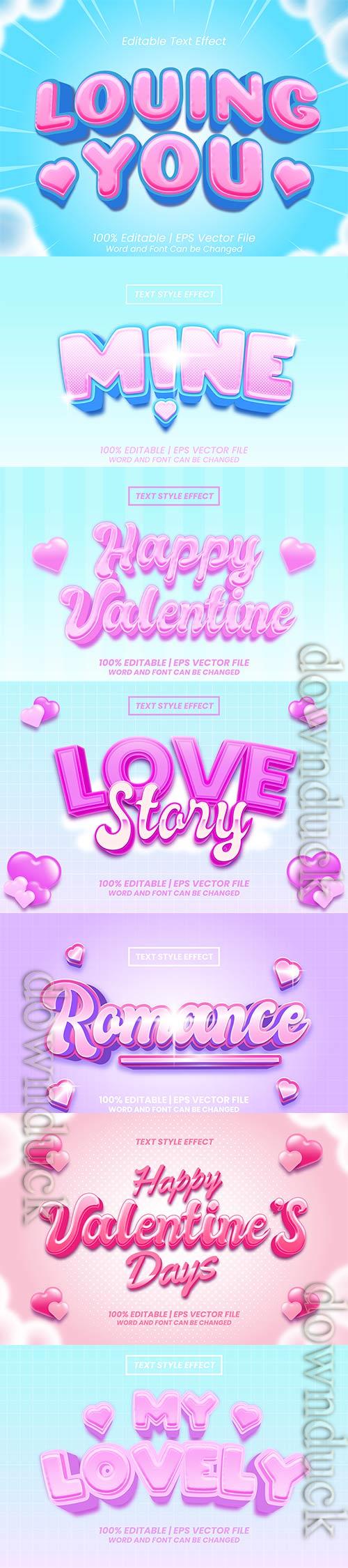 Romance editable text effect vector Romance editable text effect vector