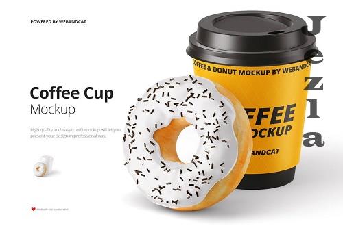 Donut and Coffee Cup Mockup