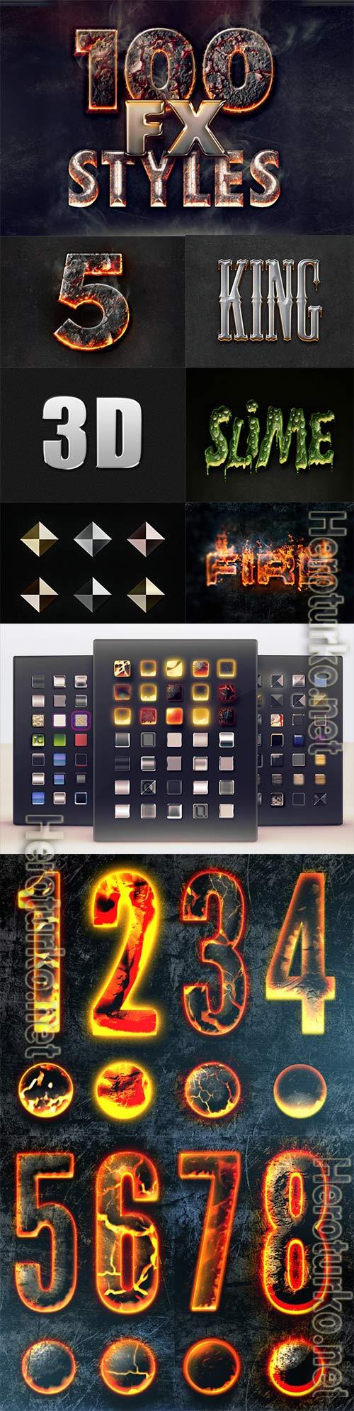 100 Photoshop Layer Styles Bundle Text Effect