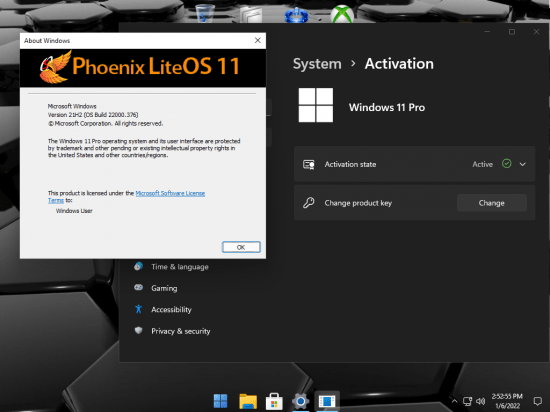 Windows 11 Pro Phoenix Gamer Build 22000.376 LiteOS (x64) English PreActivated 1e98d60e58558bb79b9f95d6cc835a31