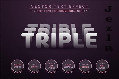 Tripple Sticker Editable Text Effect - 6815488