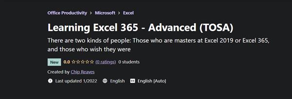 Chip Reaves - Learning Excel 365 - Advanced (TOSA)
