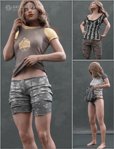 EVERYDAY 2 DAILY POSES AND CLOTHES VOL.1 FOR GENESIS 8 FEMALE(S)