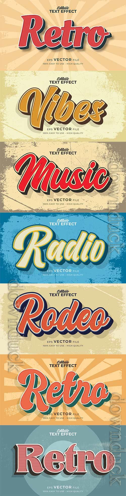 Retro style text effect editable Retro style text effect editable