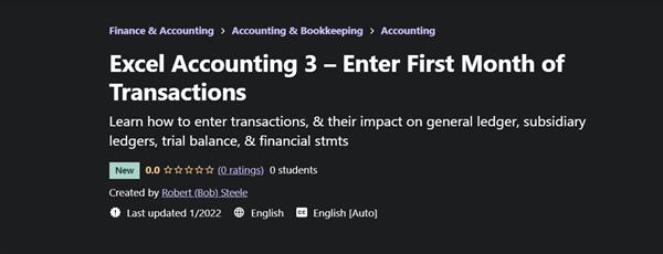 Excel Accounting 3 - Enter First Month of Transactions