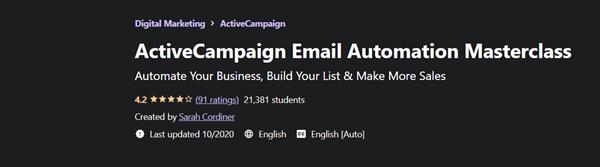 Udemy - ActiveCampaign Email Automation Masterclass