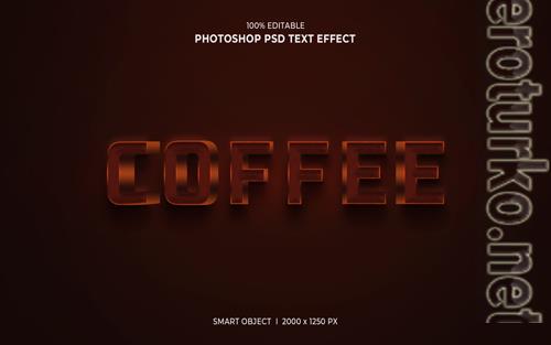 Coffee 3d editable text effect psd