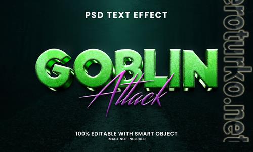 Goblin attack 3d text effect psd