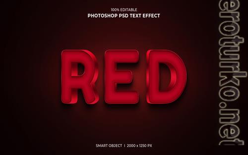 Red 3d editable text effect psd