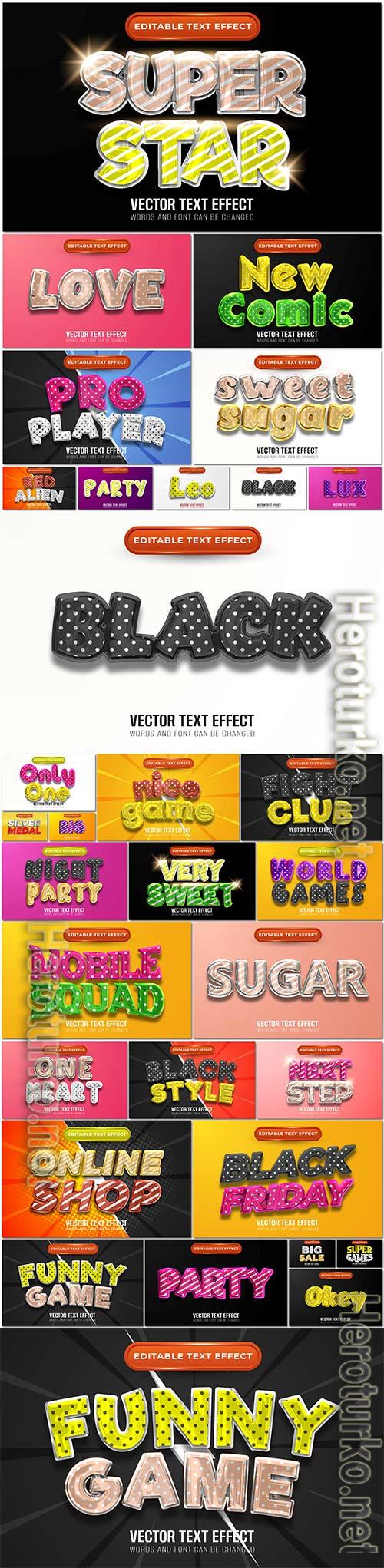 3d editable text style effect vector vol 896