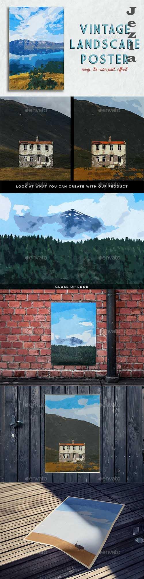 Vintage Landscape Poster Template - 22111996 - 1354413