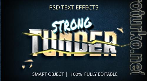 Strong tunder psd text effect psd