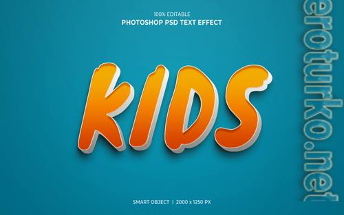 Kids 3d editable psd text effect