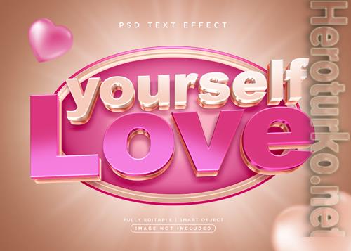 3d style love text effect psd