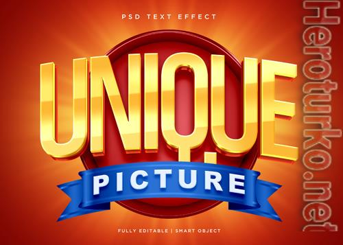3d style unique text effect psd