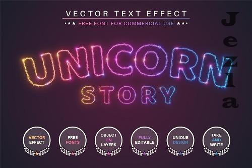 Light Unicorn - Editable Text Effect - 6817234