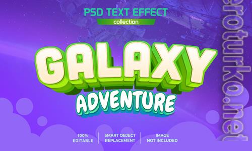 Galaxy adventure game cartoon text effect