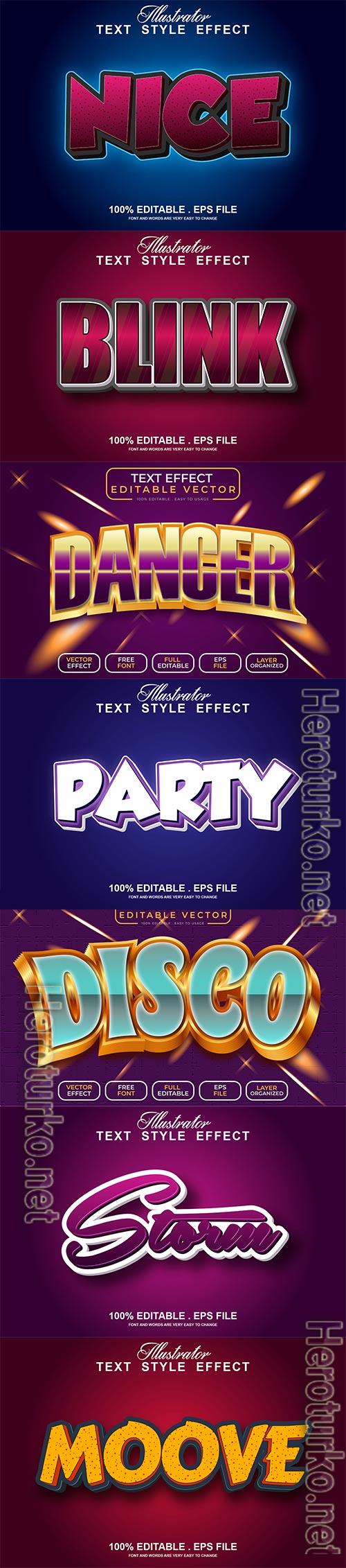 3d editable text style effect vector vol 905