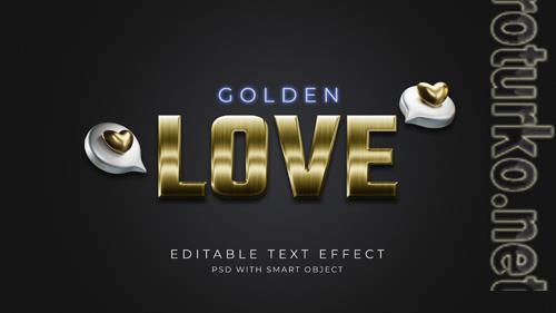 Golden love text effect psd