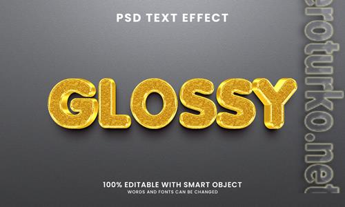 Glossy 3d text effect template