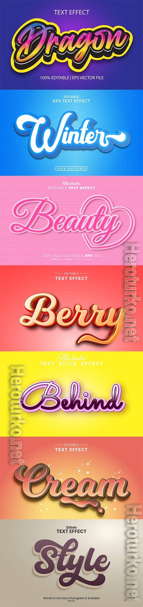 3d editable text style effect vector vol 898
