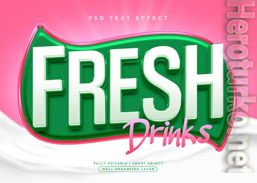 3d style fresh text effect psd